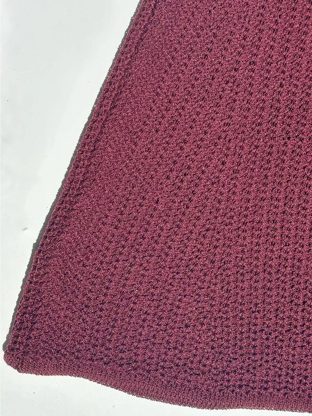 Margaret O’Leary Wool Women's Knit A-Line Skirt in Deep Wine Burgundy, M